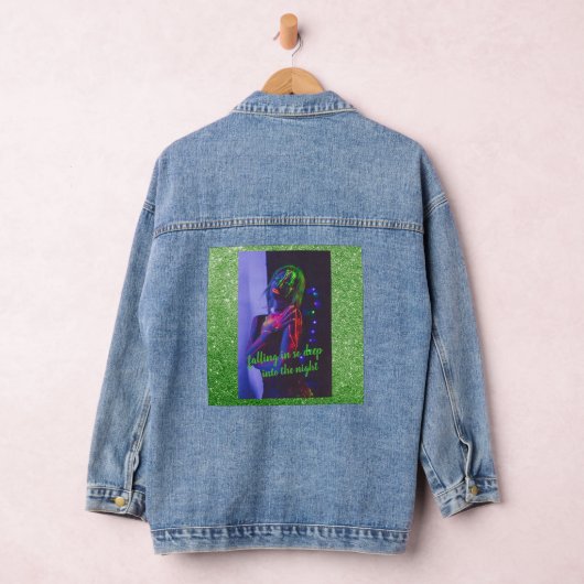 Into the Night Green Faux Glitter Denim Jacket (Hangar)