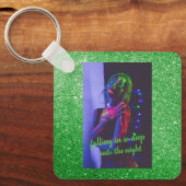 Into the Night Green Faux Glitter Sleutelhanger (Voorkant)