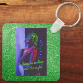 Into the Night Green Faux Glitter Sleutelhanger (Achterkant)