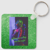Into the Night Green Faux Glitter Sleutelhanger (Achterkant)