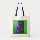 Into the Night Green Faux Glitter Tote Bag (Voorkant)