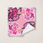 Into the Pink Mid Century geometrische patroonkuns Bad Handdoek (Wasdoekje)