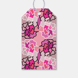 Into the Pink Mid Century geometrische patroonkuns Cadeaulabel