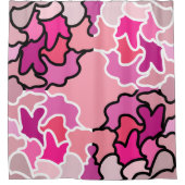 Into the Pink Mid Century geometrische patroonkuns Douchegordijn (Voorkant)