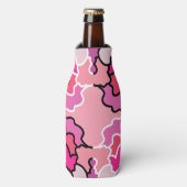 Into the Pink Mid Century geometrische patroonkuns Flesjeskoeler (Fles Voorkant)