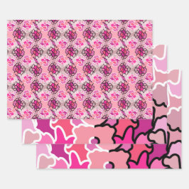 Into the Pink Mid Century geometrische patroonkuns Inpakpapier Vel