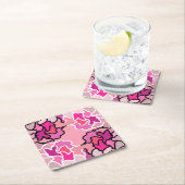 Into the Pink Mid Century geometrische patroonkuns Kartonnen Onderzetters (Insitu)