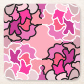Into the Pink Mid Century geometrische patroonkuns Kartonnen Onderzetters (Voorkant)