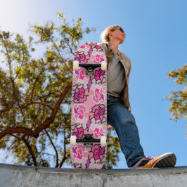 Into the Pink Mid Century geometrische patroonkuns Persoonlijk Skateboard