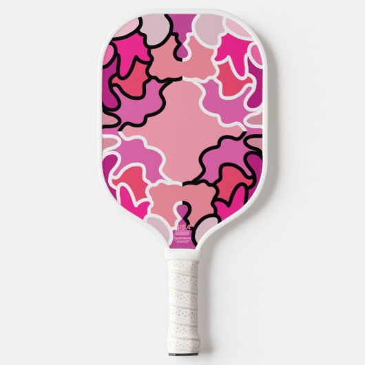 Into the Pink Mid Century geometrische patroonkuns Pickleball Paddle (Voorkant)
