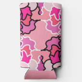 Into the Pink Mid Century geometrische patroonkuns Seltzer Blikjeskoeler (Achterkant)