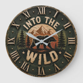 Into the Wild Bear Rustic Cabin Mountain Decor Grote Klok