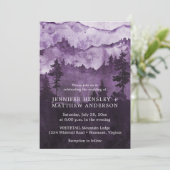 Into the Wild Dark Paarse Mountains Scene Bruiloft Kaart (Staand voorkant)