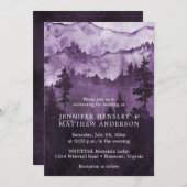 Into the Wild Dark Paarse Mountains Scene Bruiloft Kaart (Voorkant / Achterkant)