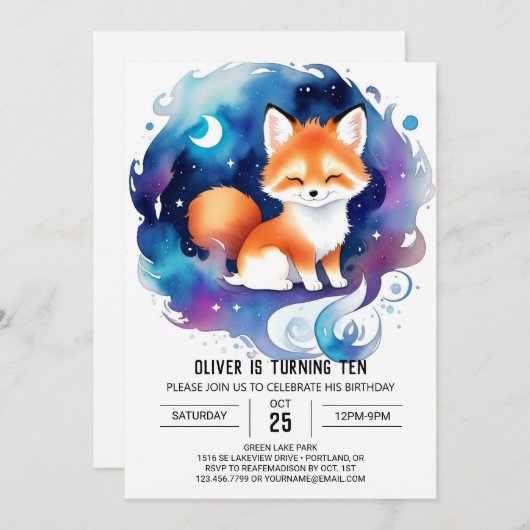 Into the Woodland Fox Verjaardag Kaart (Voorkant / Achterkant)