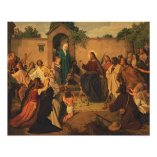 Intocht van Jezus Christus in Jeruzalem Foto Afdruk