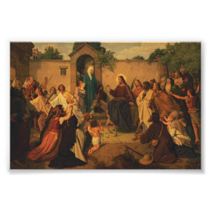 Intocht van Jezus Christus in Jeruzalem Foto Afdruk
