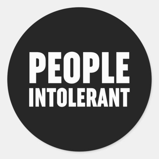 Intolerant Ronde Sticker (Voorkant)