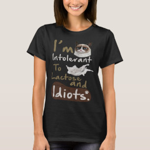 Intolerant voor lactose en idioten Kitten Angry Ca T-shirt