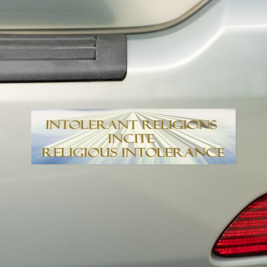 Intolerante religies bumpersticker (Op auto)