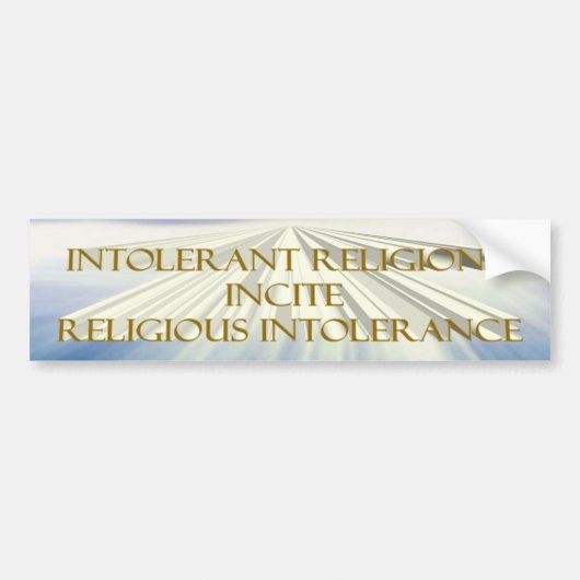 Intolerante religies bumpersticker (Voorkant)