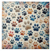 Intoxicerende gekleurde canine pow print tegeltje (Voorkant)