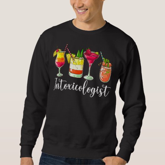 Intoxicoloog Bartender Mixoloog Bartending Dri Trui (Voorkant)