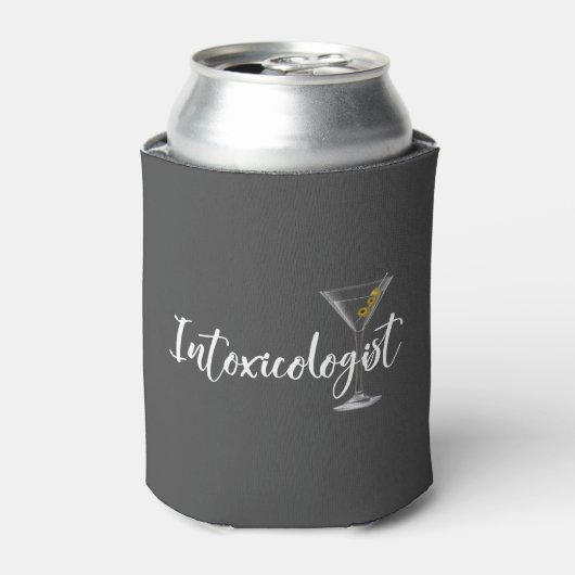Intoxicoloog drinkt Martini Cocktailglas Blikjeskoeler (Blikje Voorkant)