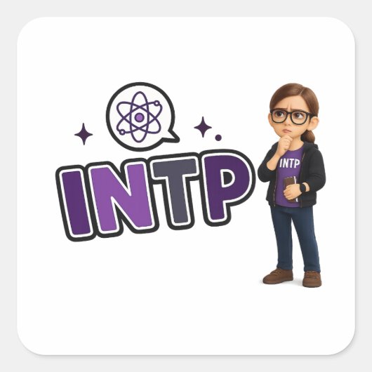 INTP — A Mente Investigadora Vierkante Sticker (Voorkant)