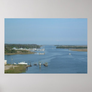 Intrakustwaterweg op Eak Island, NC - afdruk Poster