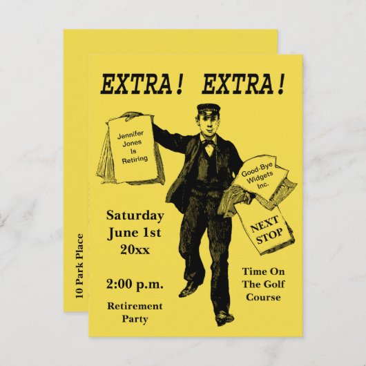 Intrekking - afboeking behalve de datum van uitnod uitnodiging briefkaart (Voorkant / Achterkant)