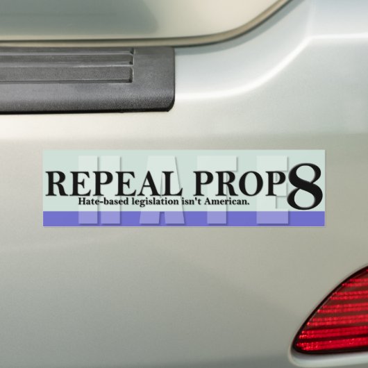 Intrekking Prop. 8 Blauw op blauw - Bumpersticker (Op auto)
