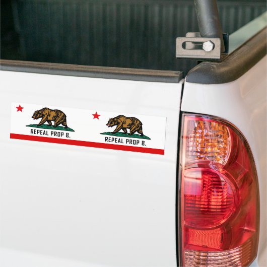 Intrekking Prop 8 - California Double Beer Bumpersticker (Op Truck)