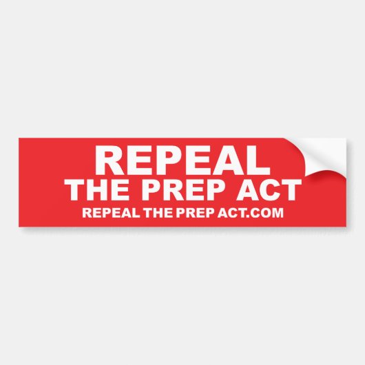 Intrekking van de PREP Act bumpersticker (Voorkant)