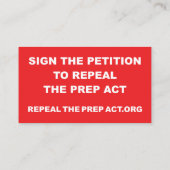 Intrekking van de PREP Act visitekaartjes - 2 zijd (Achterkant)