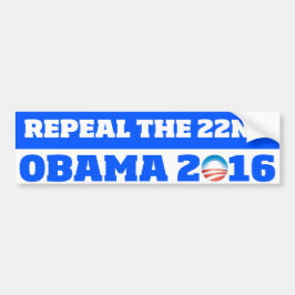 Intrekking van de tweeëntwintigste: Obama 2016 Bumpersticker