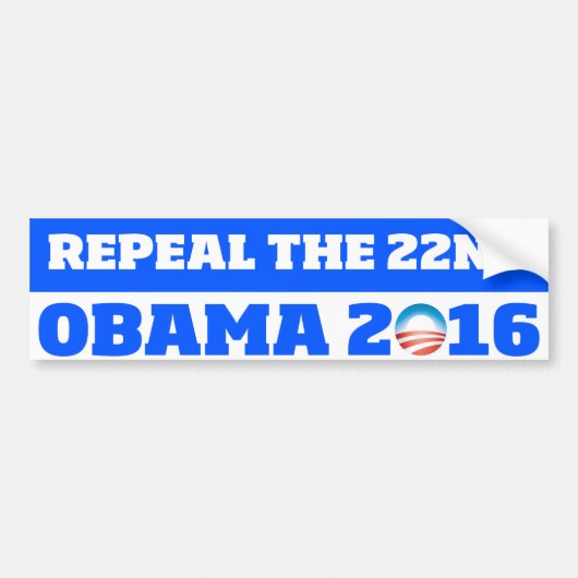 Intrekking van de tweeëntwintigste: Obama 2016 Bumpersticker (Voorkant)