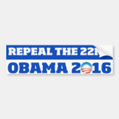 Intrekking van de tweeëntwintigste: Obama 2016 Bumpersticker (Voorkant)