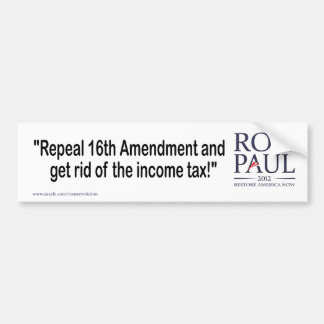 Intrekking van het 16e amendement bumpersticker