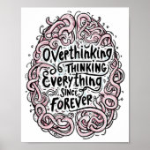 Intricate Abstract Overthinker Typography Poster (Voorkant)