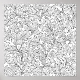 Intricate Adult Coloring Page: Intertwined Ivy Poster