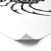 Intricate Black Cancer Zodiac op White Poster (Hoek)