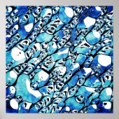 Intricate Blue Abstract Pattern Poster (Voorkant)