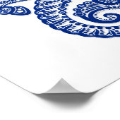 Intricate Blue Capricorn Zodiac on White Poster (Hoek)