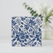 Intricate blue floral pattern on light background bedankkaart (Staand voorkant)