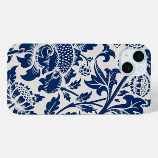 Intricate blue floral pattern on light background Case-Mate iPhone case (Achterkant (horizontaal))