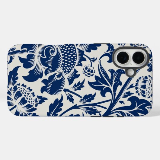 Intricate blue floral pattern on light background Case-Mate iPhone case (Achterkant (horizontaal))