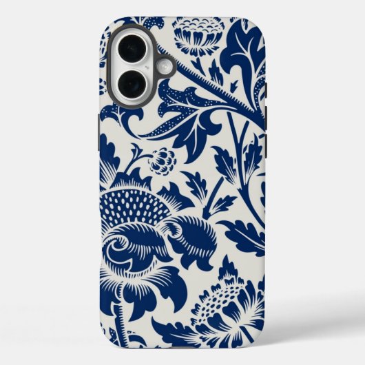 Intricate blue floral pattern on light background Case-Mate iPhone case (Achterkant)