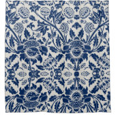 Intricate blue floral pattern on light background douchegordijn (Voorkant)