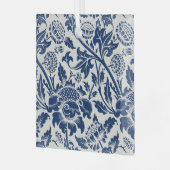 Intricate blue floral pattern on light background glas ornament (Voorkant links)